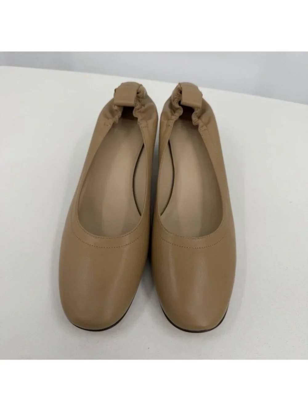 Everlane Italian Leather Day Heel Light Taupe 10 Women's Elastic Back Comfort
